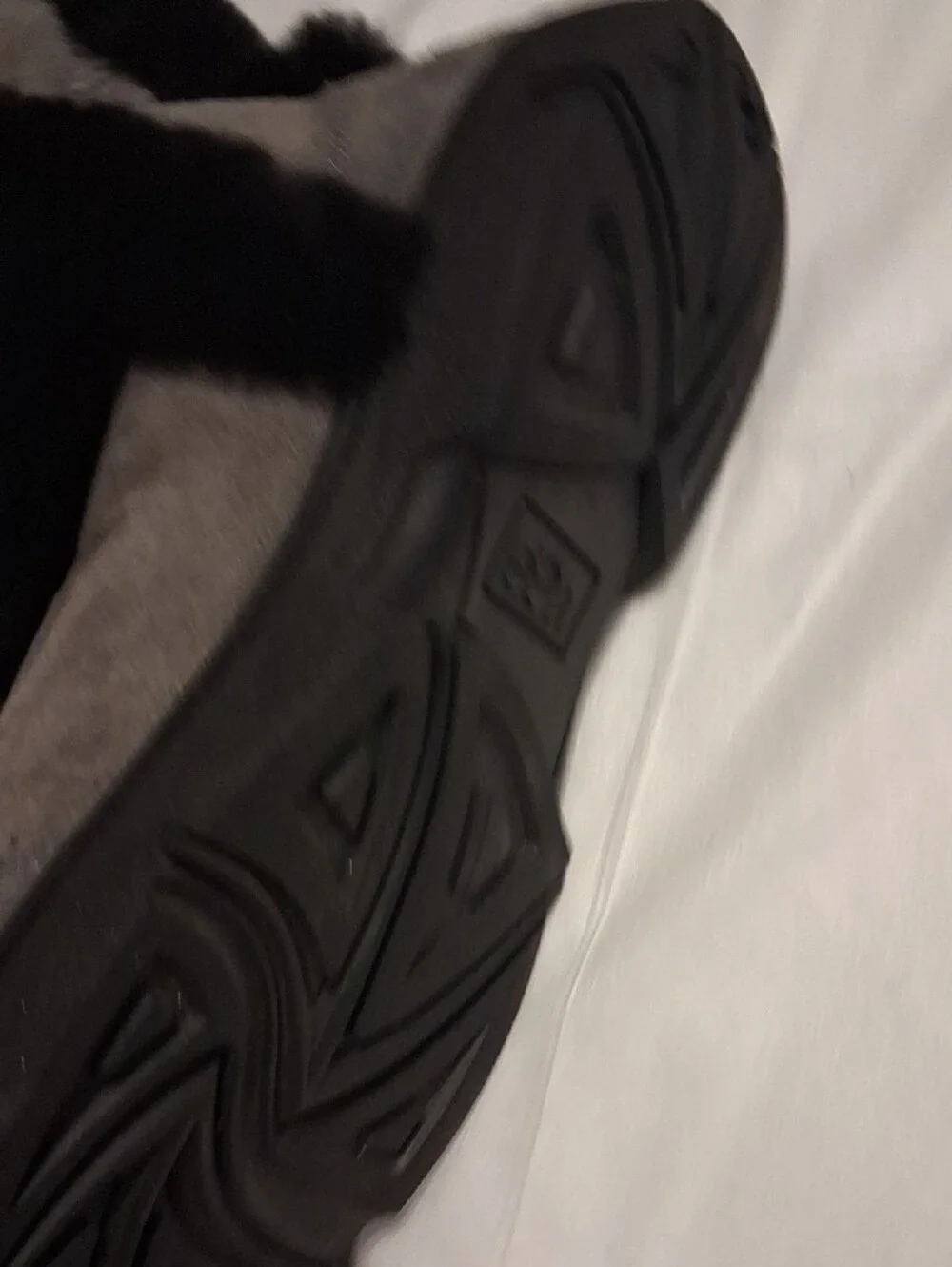 UGGS Gray Suede Tall Winter Boots with Black Fur Trim